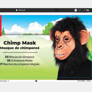 成人黑猩猩软胶带毛发头套 Chimp Mask
