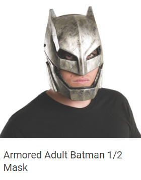 成人蝙蝠侠银色软胶半面具 Armord Adult Batman 1/2 Mask