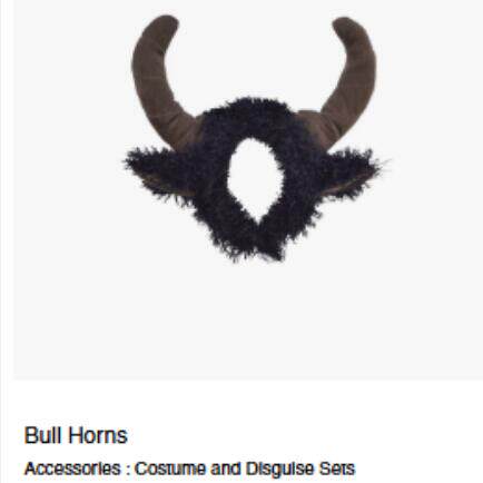 成人公牛牛角发箍 Bull Horns Headband