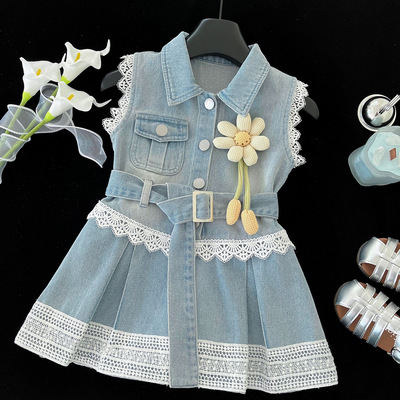 女童连衣裙夏季新款蕾丝花边