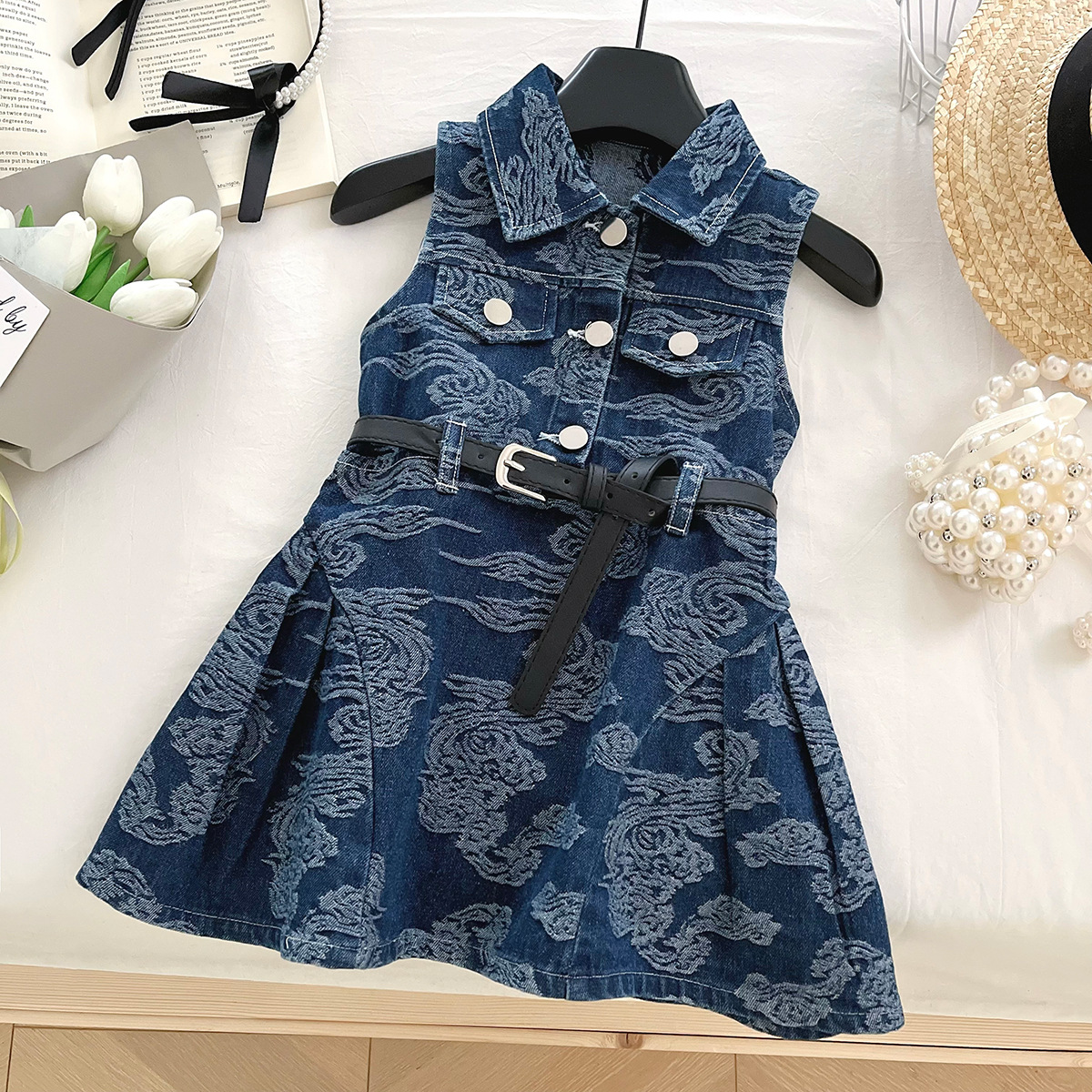女童连衣裙2025夏季新款儿童洋气时髦可爱休闲服牛仔背心裙裙子潮