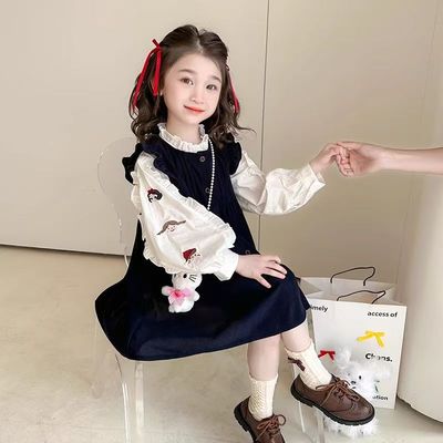 女童秋新款连衣裙套装2025两件套