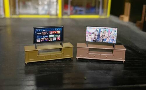 EZ 1/64电视柜 小比例电视模型 微缩场景摆件