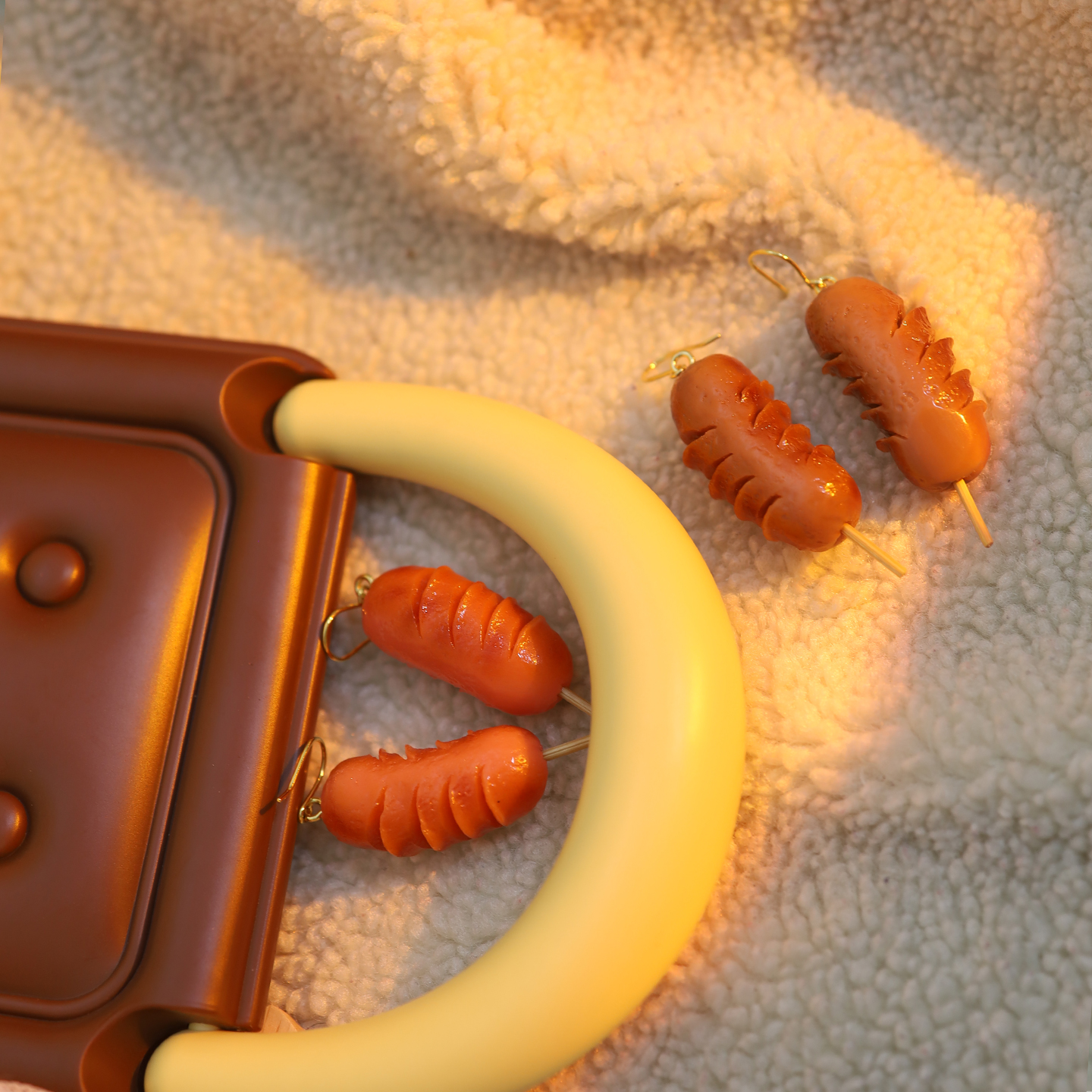 淀粉肠 设计感搞怪小众百搭原创意个性夸张耳环2025新款潮防过敏