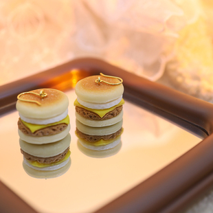 麦满分 汉堡包千奇百怪离谱百货小众原创意个性夸张耳环2025新款