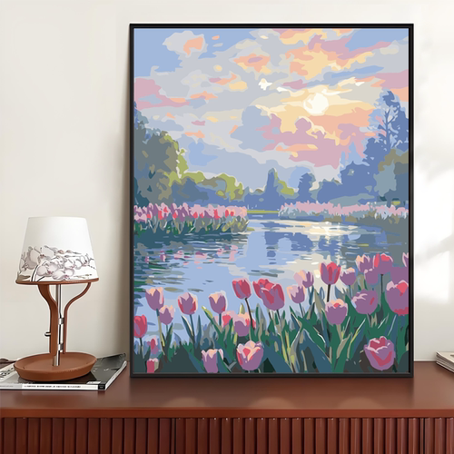 diy数字油画涂色春日梦境独特礼物家居摆件装饰挂画肌理感油彩画
