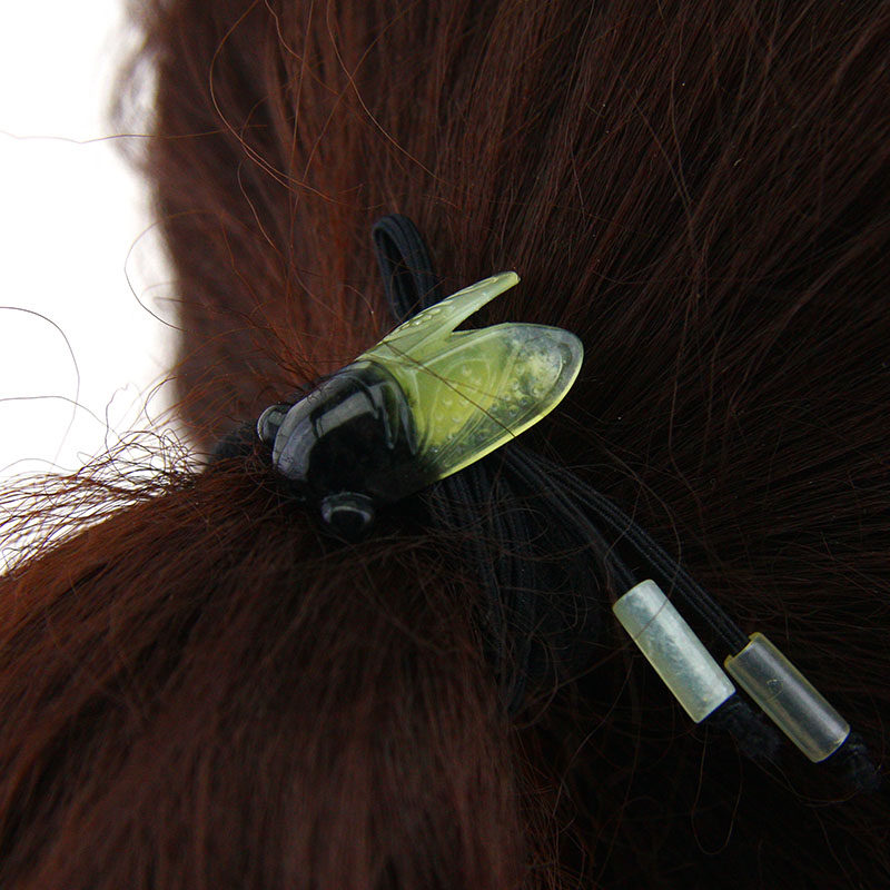 精雕俏色岫玉蝉发绳小众设计