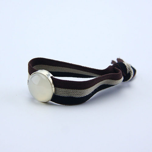 天然岫玉皮套石头岫玉镶嵌款三色选简约橡皮筋马尾发圈细发绳发饰