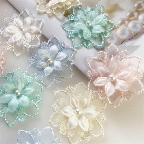 小清新钉珠立体花朵服装辅料