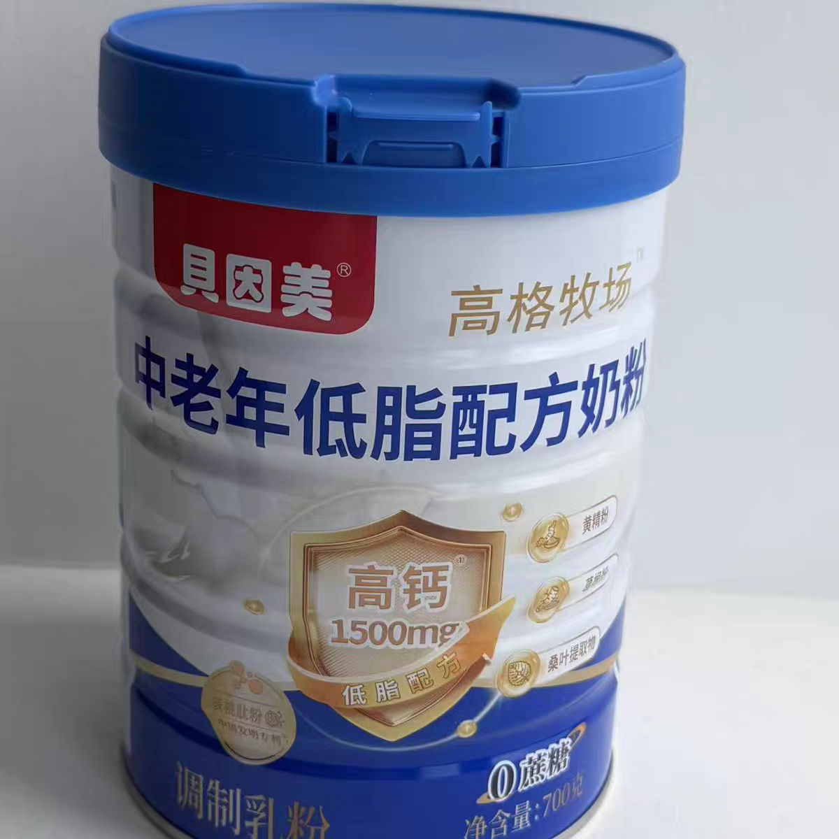 贝因美高格牧场中老年低脂配方奶粉700克罐装