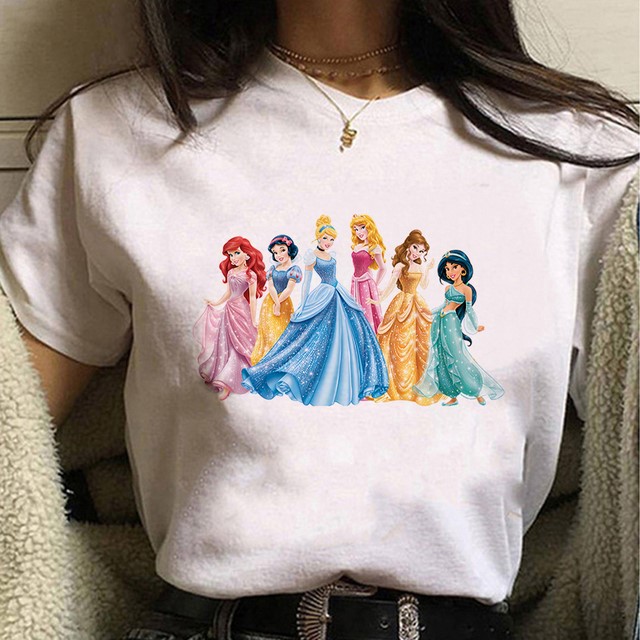 princess Women Tshirt卡通公主春夏原宿风时尚字母短袖女款上衣