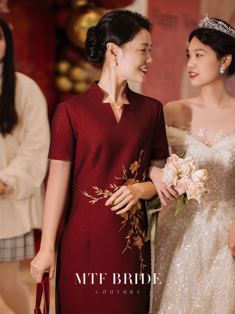 满庭芳妈妈装【千春词】旗袍2023年夏新款结婚高贵喜婆婆婚宴礼服