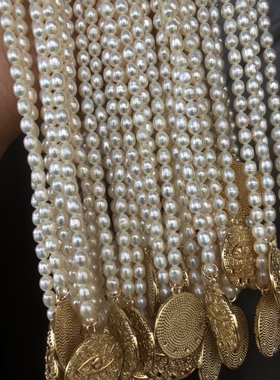 明星白百何新款项链，天然极光淡水珍珠法式复古颈链微镶恶魔之眼