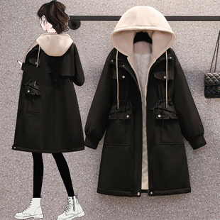 棉衣棉服外套女200斤冬 港风加绒宽松简约工装 胖MM大码 2025年新款