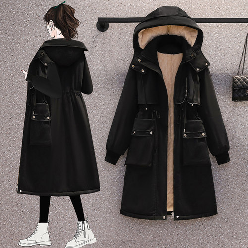 中长款大码棉衣棉服加绒宽松