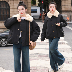 加绒棉服宽松显瘦老钱风高端减龄棉衣外套 2025年新款 胖MM大码 女装