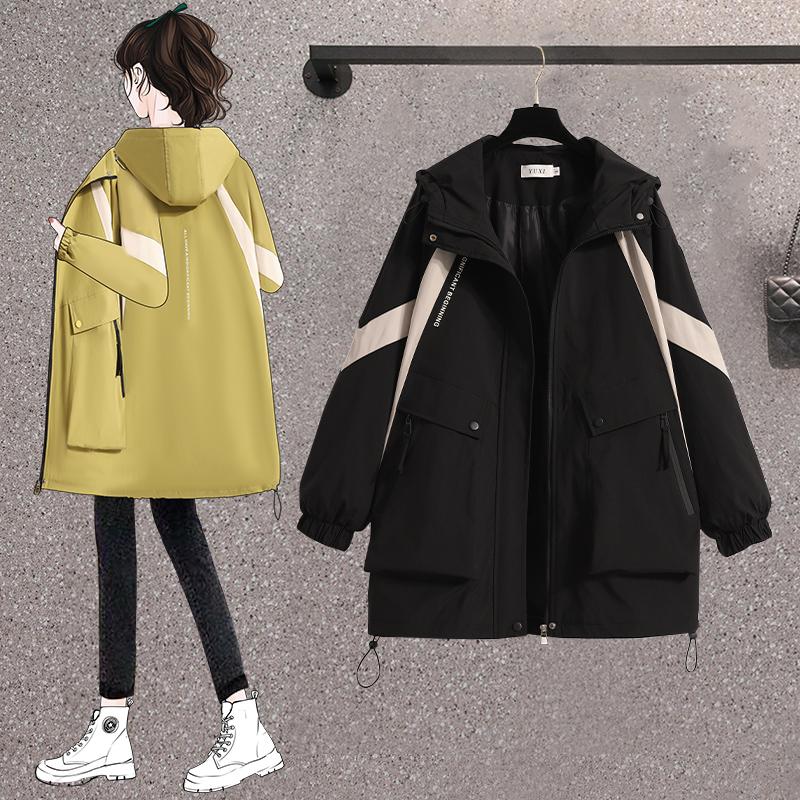 胖MM大码宽松显瘦帅气风衣外套潮