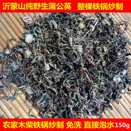 沂蒙山农家铁锅炒制婆婆丁蒲公英茶纯野生天然整棵带根炒熟清火茶