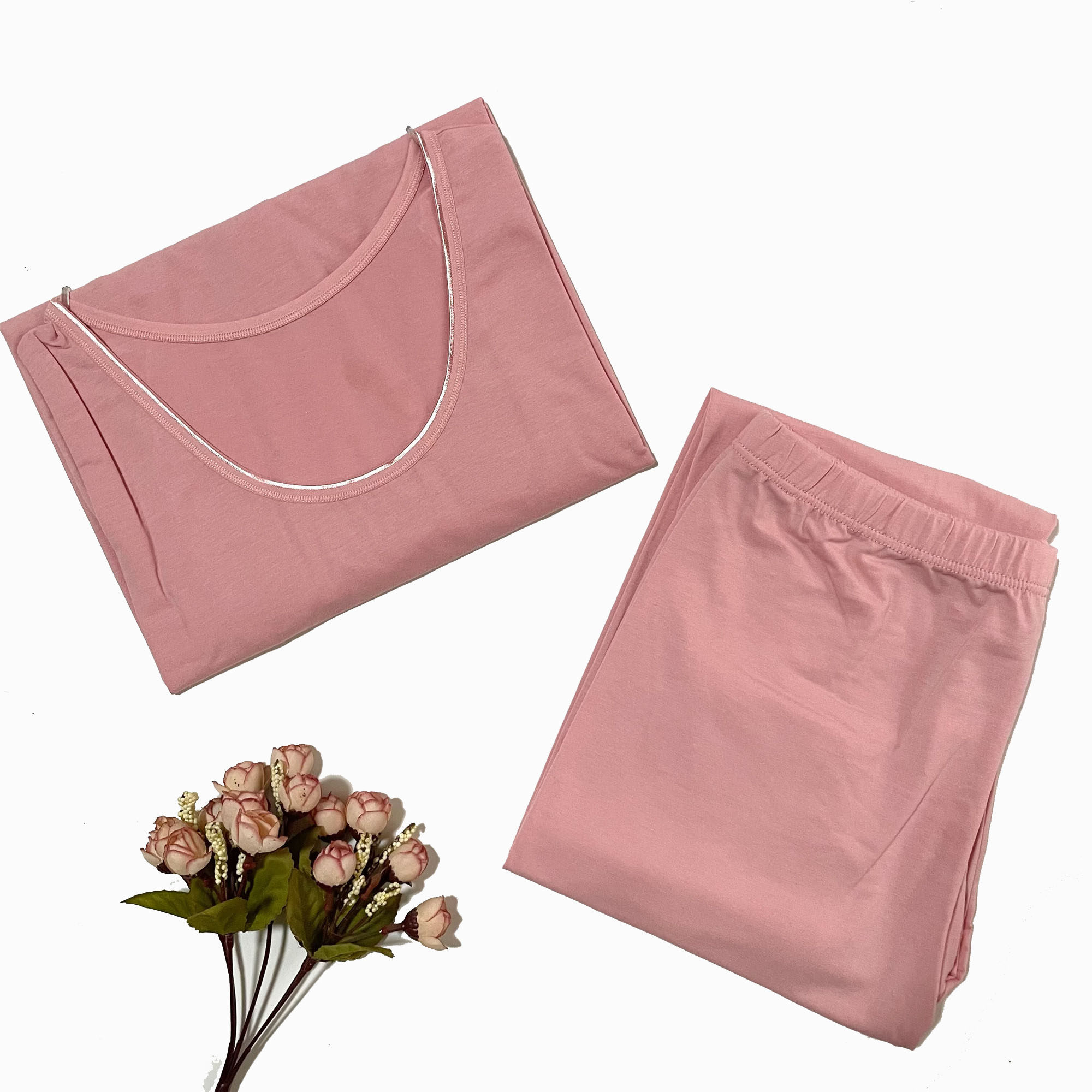 女士莱卡棉秋衣秋裤套装圆领修身弹力内衣薄款打底衫秋冬棉毛衫