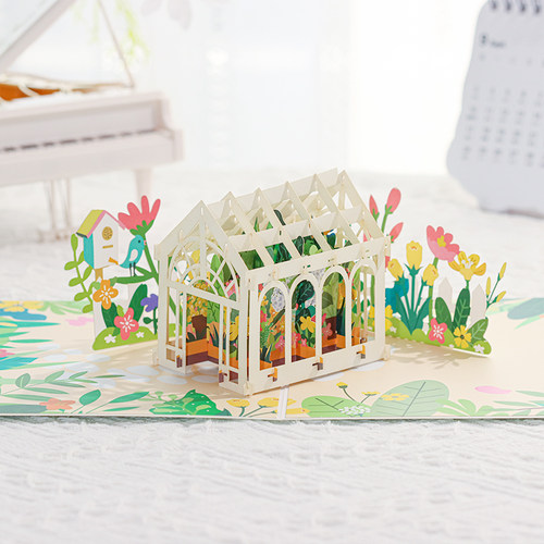 花房3D贺卡创意花卉卡片生日节日通用感恩节开学季小清新送客户