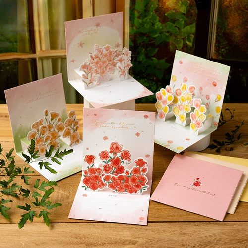 花园鲜花3D立体贺卡简约创意卡片生日节日通用唯美ins感恩节520