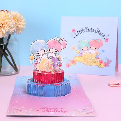 三丽鸥正版授权蛋糕3D立体贺卡