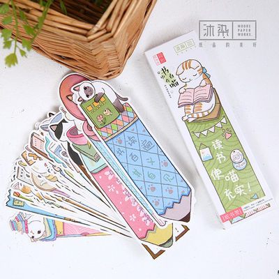纸质书签创意自有异形美食猫咪