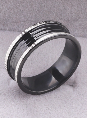 日韩风钛钢刻字齿轮不褪色戒指