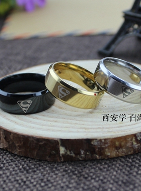 欧美风卡通动漫加宽标志字母戒指