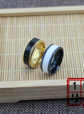 欧美风男士滴油可刻字钛钢戒指