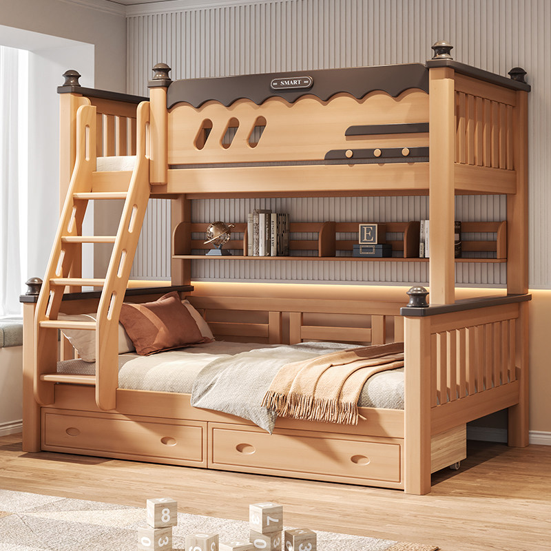 全实木上下床榉木儿童床小户型床双层床子母床高低床上下铺两层床,住宅家具,高低/子母床,淘宝优惠券,粉丝福利购,淘宝优惠卷