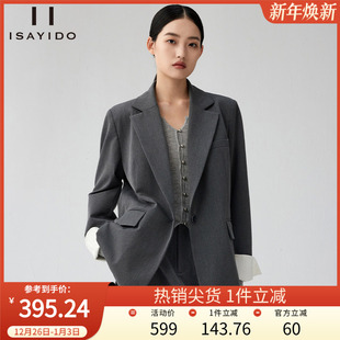 傲丝度高级感格雷系灰色西装 外套女气质百搭通勤西服上衣2025冬装