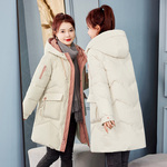 羽绒棉衣女中长款2025冬季新款宽松连帽时尚韩版休闲加厚棉袄外套