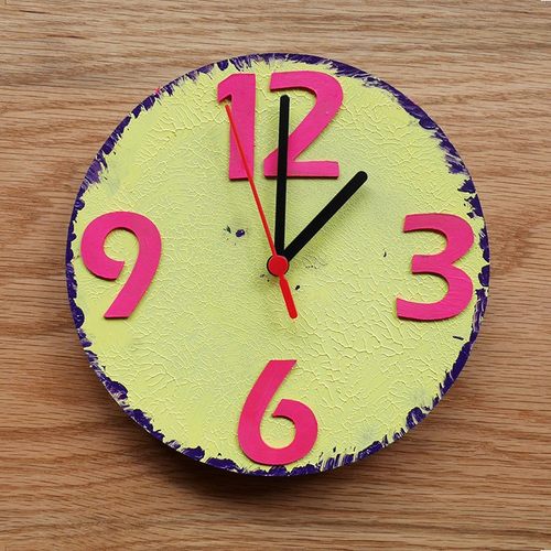 DIY挂钟涂鸦挂钟幼儿园手工创意挂钟创意时钟DIY时钟