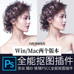 PS智能抠图滤镜插件中文版一键全能发丝玻璃婚纱头发扣图软件教程