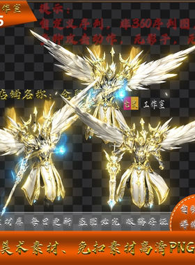 传奇怪物素材  战将天使  战灵系列 带4种攻击动作 PNG格式  ZDY5