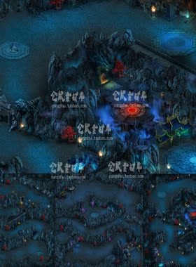 传奇复古 海底宫殿套图 3张 独立套图 地砖 完整封边DT437
