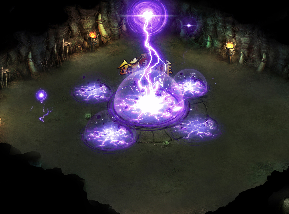 传奇技能素材 雷系 紫雷天珠阵 目标播放攻击型技能jn340