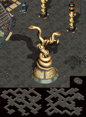 传奇地砖地图素材  更新金蛇宫19层 高清独立地砖 无缝封边 DT477