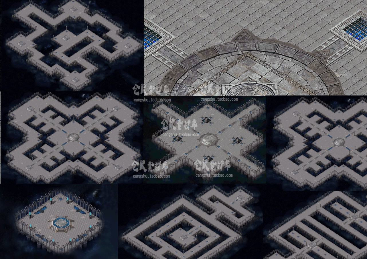 传奇地图素材 时空迷城更新6层 高清独立地砖 正规封边 DT088