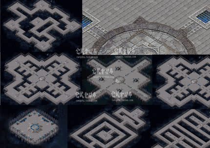 传奇地图素材 时空迷城更新6层 高清独立地砖 正规封边 DT088