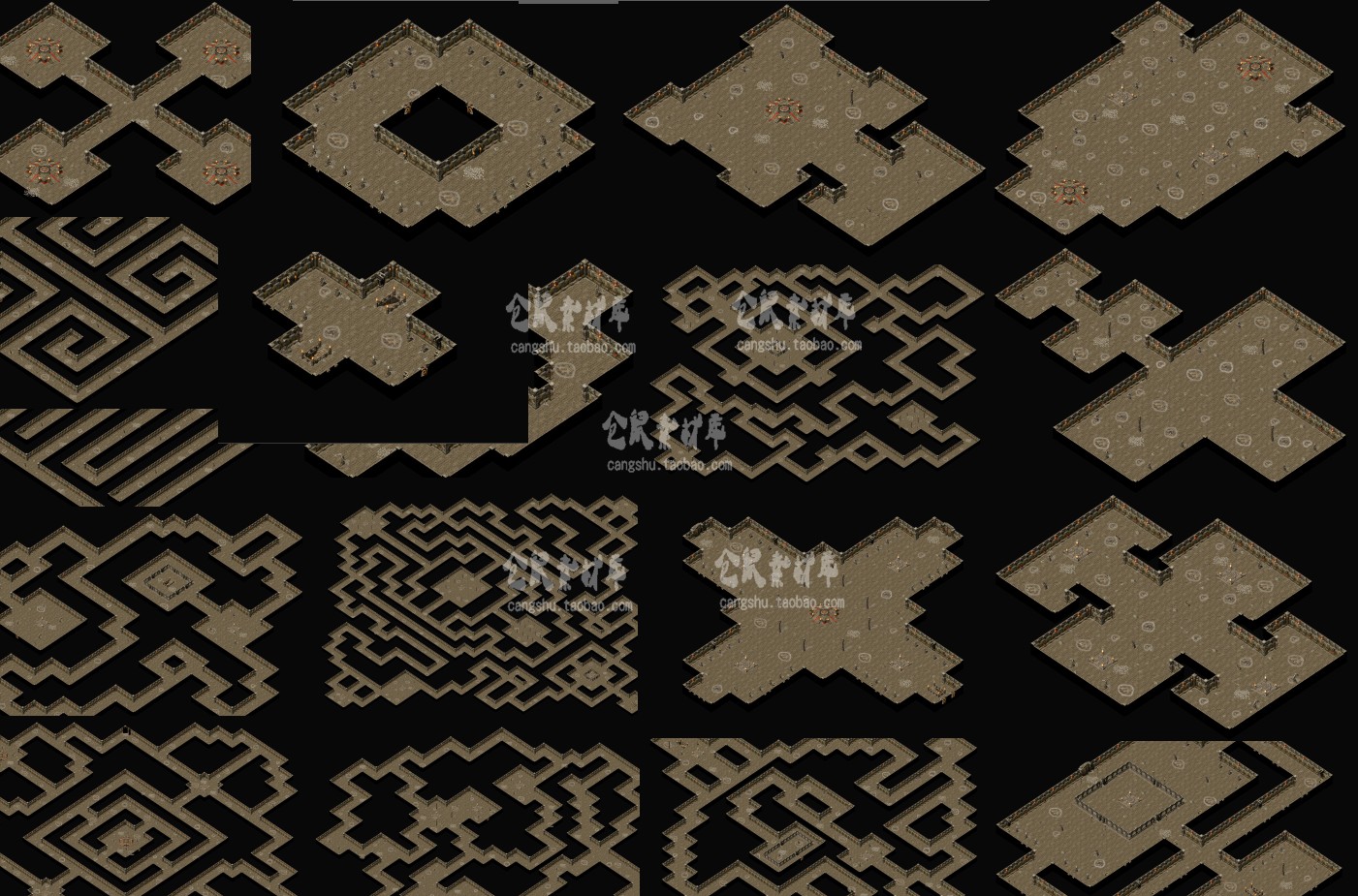 传奇地图素材 高清  动态牛魔地图21张 套图 地砖无缝封边 Y2603
