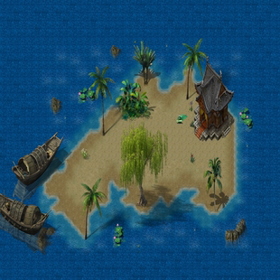 传奇地图素材  出生地岛屿  高清动态独立地砖无缝封边  DT679