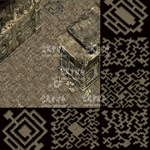 传奇韩版地图 地下栈道 独立套图地砖 无缝封边 DT147