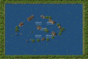 传奇地图素材  乱星海 水上城市 高清动态地砖套图无缝封边 DT584