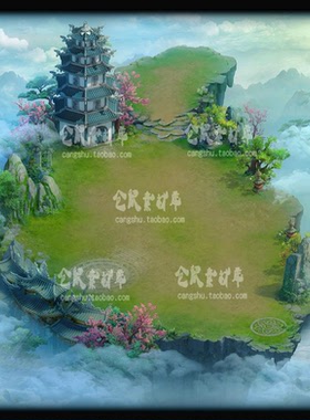 传奇地图素材  修行 鹤春山顶高清独立地砖无缝封边 带原图 dt149