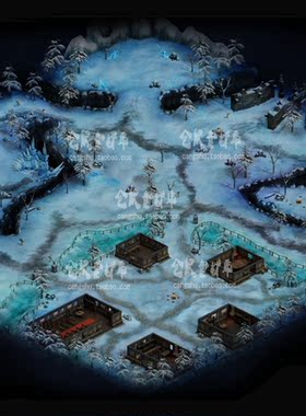 传奇地图素材 奇迹系列 冰风谷 高清动态地砖地图 无缝封边 DT572