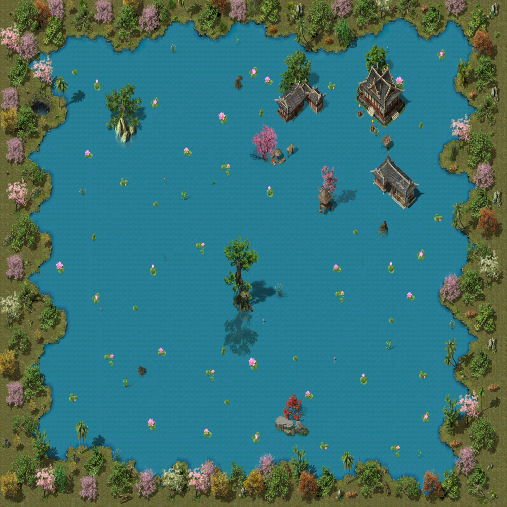 传奇地图素材  水上城市  高清  独立地砖 无缝封边 DT811