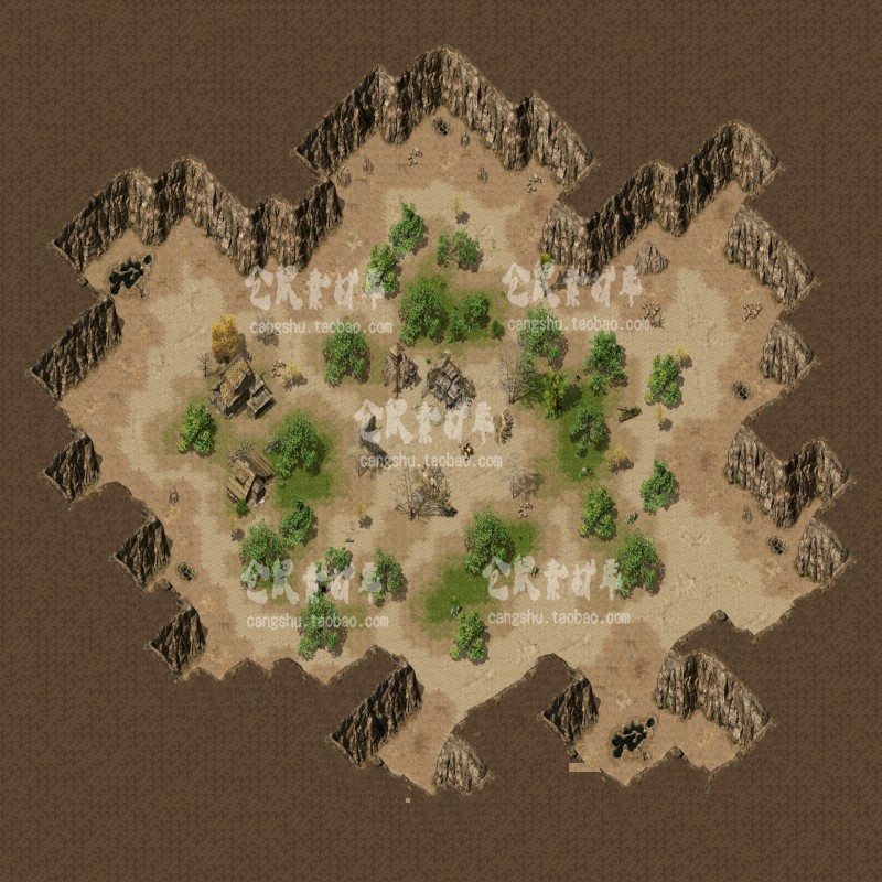 传奇地图素材 桃园之门 复古 独立真地砖 完整封边 带原画 Y1899