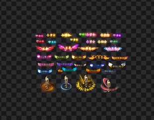 传奇称号素材 王者排位称号 高清 PNG格式序列帧 Y1169